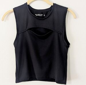 Abercrombie & Fitch Soft A&F Collection Cutout Bust Tank Top Black Medium M